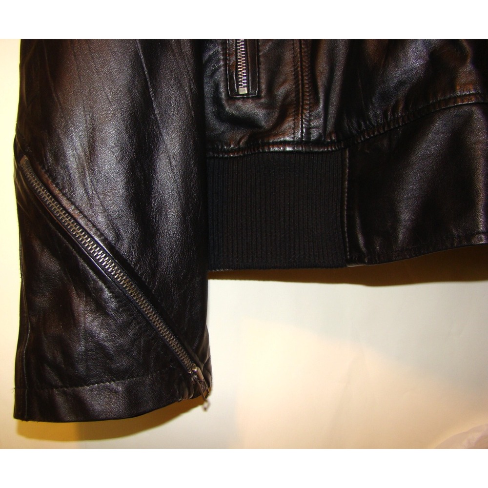Artful Dodger Black Leather Bomber Jacket Big & Tall Size 4XL    AC - Picture 6 of 13
